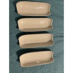 Pfaltzgraff Corn Dishes Set of 4 Corn on the Cob Trays Butter Dish Stoneware